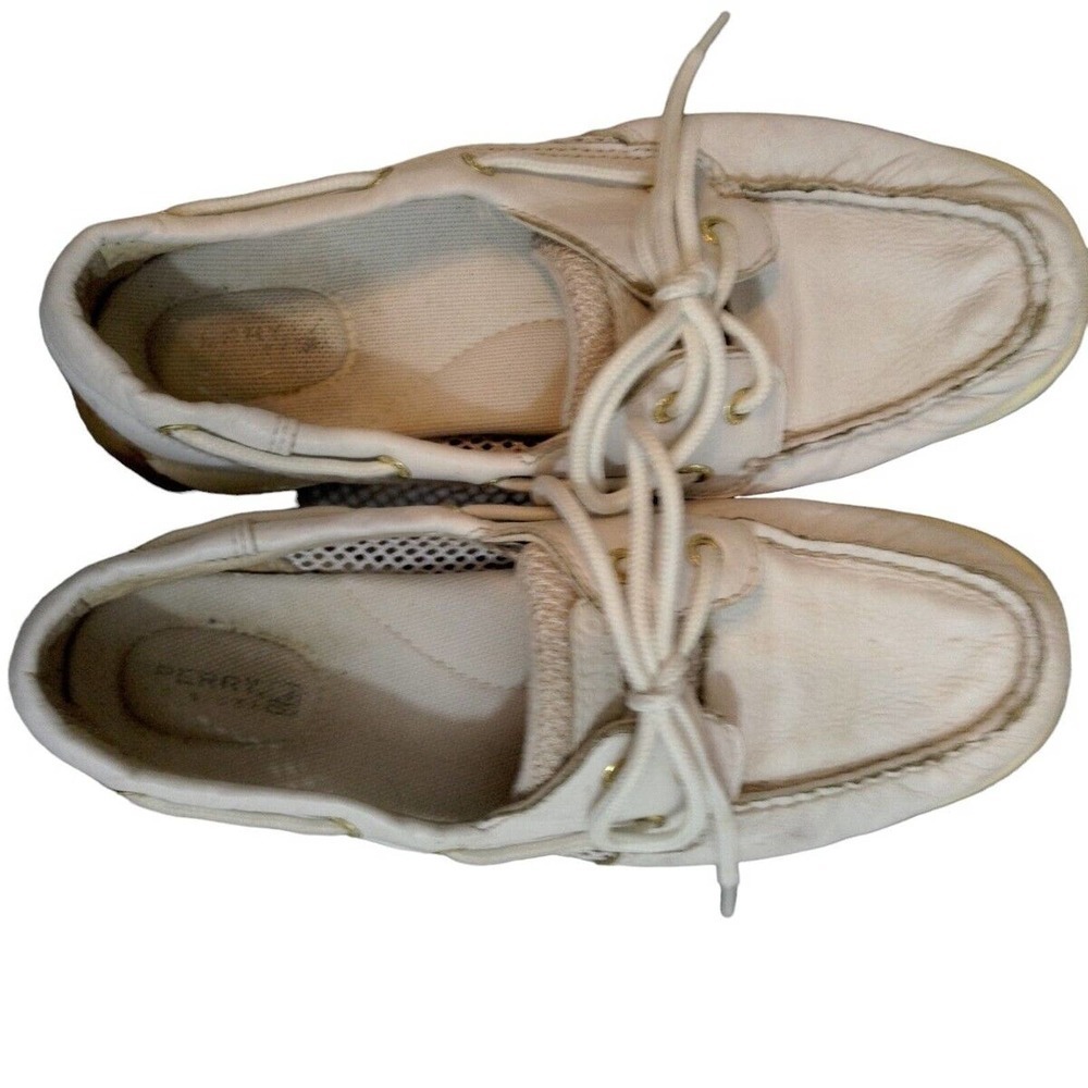 Sketcher Shoes Womens Size 7.5 9772872 White Leather Lace Up Comfort - Picture 5 of 7